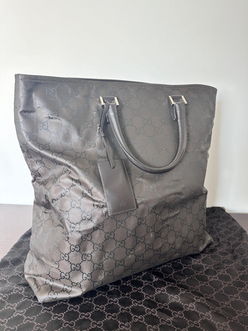 Gucci Brown Monogrammed Large Tote
